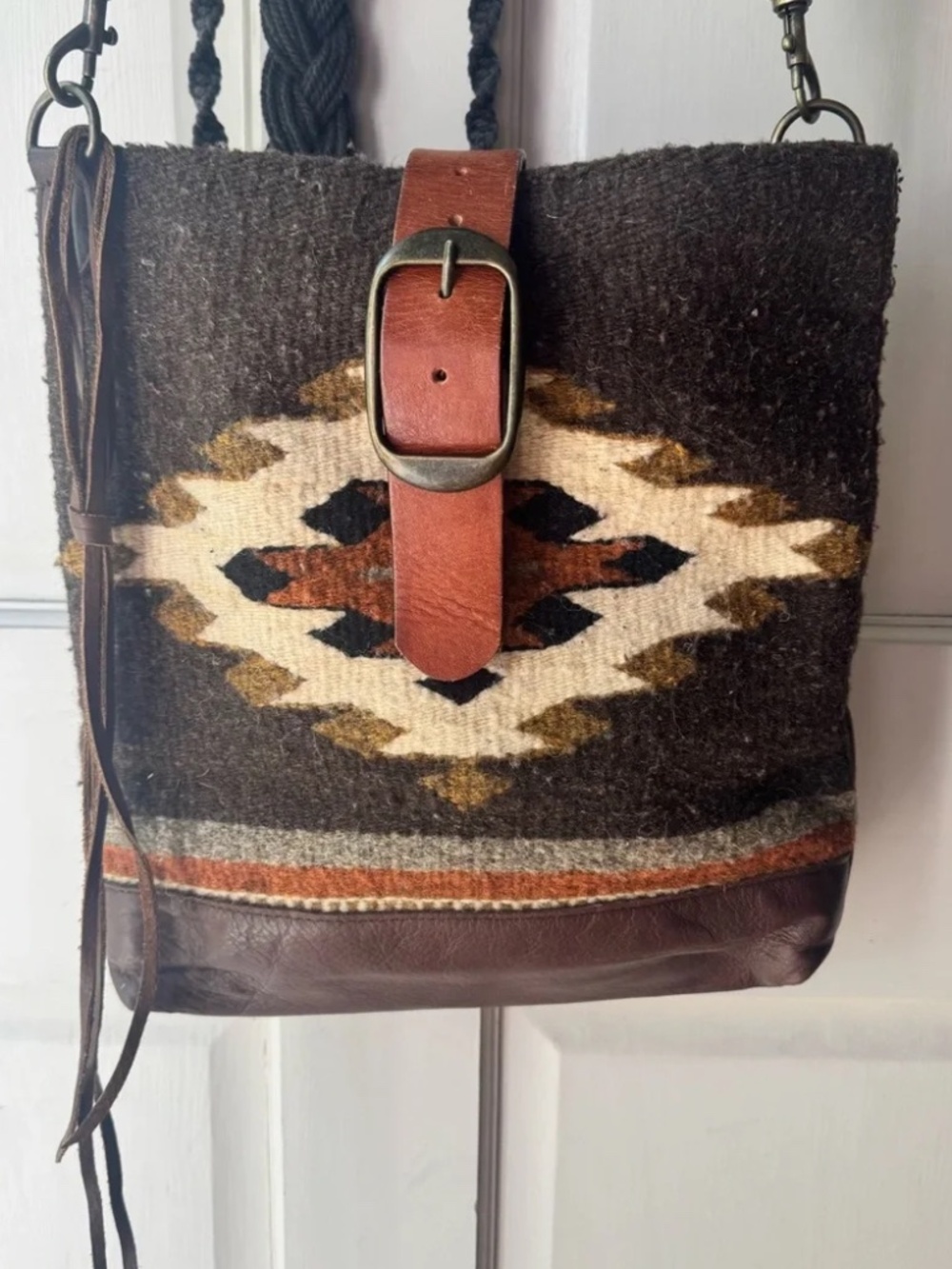 McFadin Two Bar West Cowgirl SW Blanket Leather Crossbody Carry Don't Miss OUT!